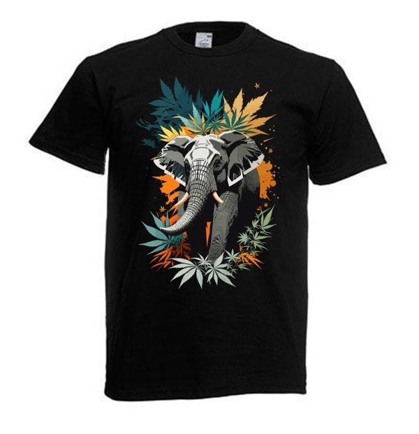 Tshirt Unisex mit Coolen Druck Weed Ganja Hanf Cannabis Psychedelic (Größe & Farbe auswählen) TSFBW476