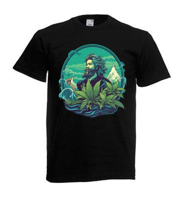Tshirt Unisex mit Coolen Druck Weed Ganja Hanf Cannabis Psychedelic (Größe & Farbe auswählen) TSFBW477