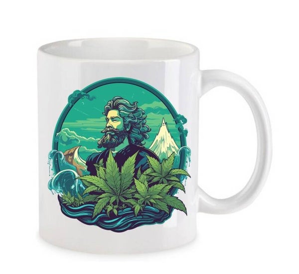 Tasse Weed Cannabis Psychodelic Weiß mit Druck (Siehe Foto) TFBW477