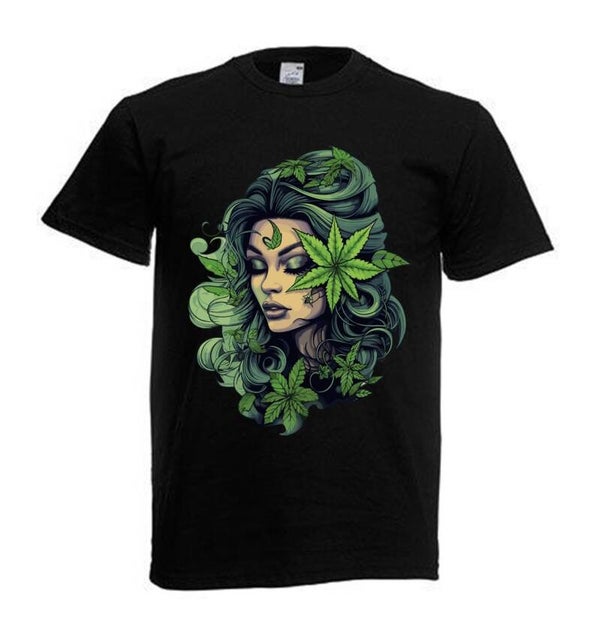 Tshirt Unisex mit Coolen Druck Weed Ganja Hanf Cannabis Psychedelic (Größe & Farbe auswählen) TSFBW481