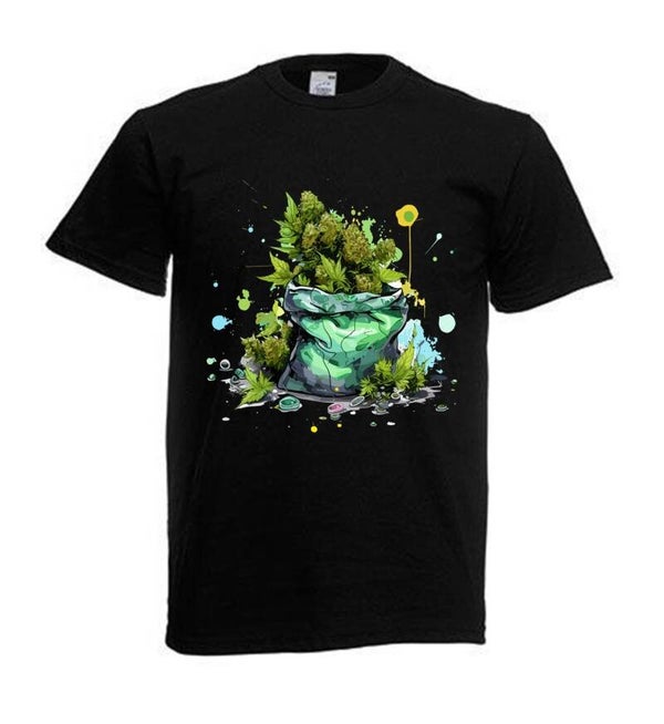 Tshirt Unisex mit Coolen Druck Weed Ganja Hanf Cannabis Psychedelic (Größe & Farbe auswählen) TSFBW482
