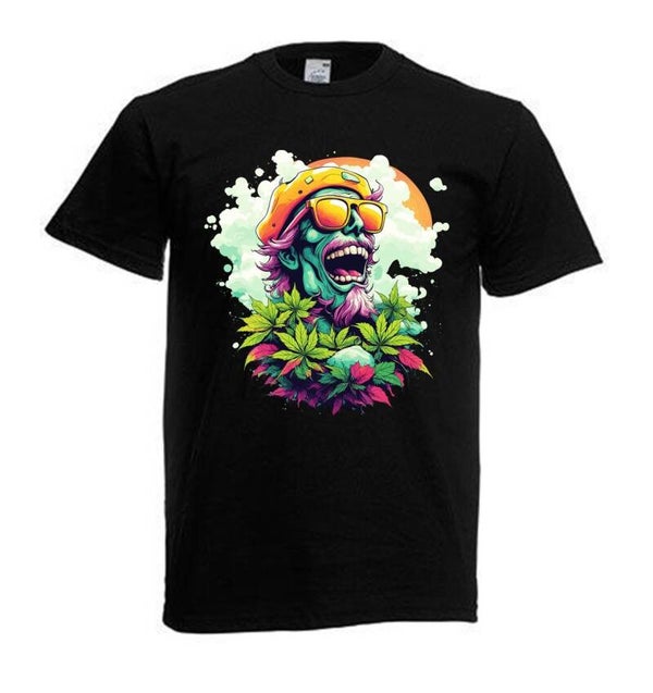 Tshirt Unisex mit Coolen Druck Weed Ganja Hanf Cannabis Psychedelic (Größe & Farbe auswählen) TSFBW484