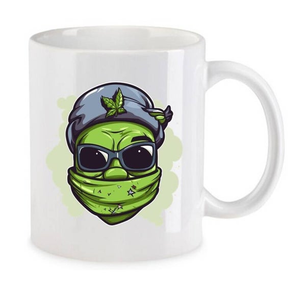 Tasse Weed Cannabis Psychodelic Weiß mit Druck (Siehe Foto) TFBW486
