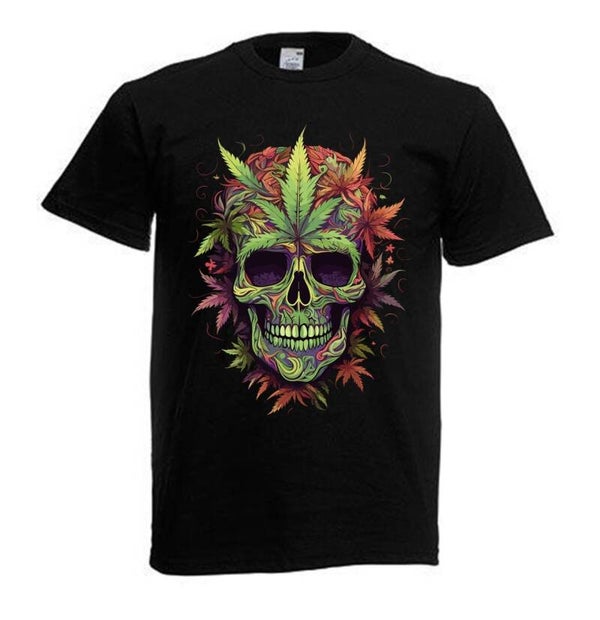 Tshirt Unisex mit Coolen Druck Weed Ganja Hanf Cannabis Psychedelic (Größe & Farbe auswählen) TSFBW488