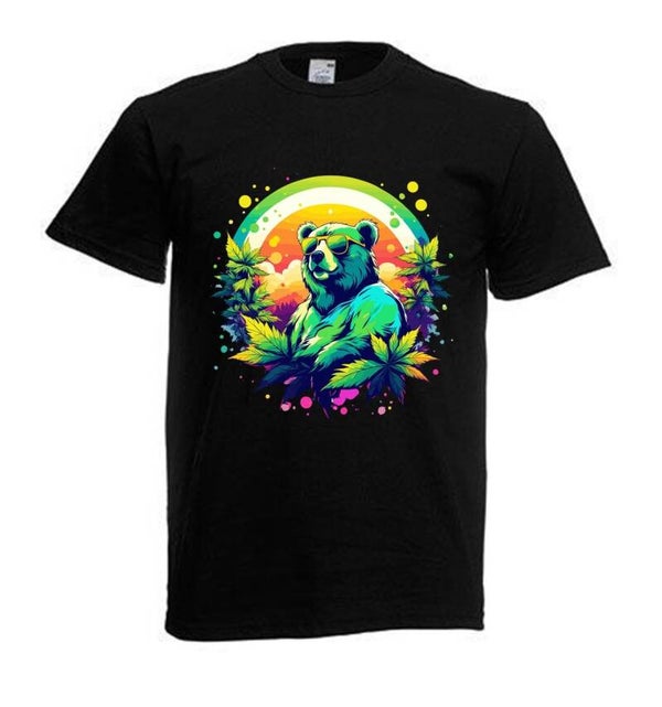 Tshirt Unisex mit Coolen Druck Weed Ganja Hanf Cannabis Psychedelic (Größe & Farbe auswählen) TSFBW489