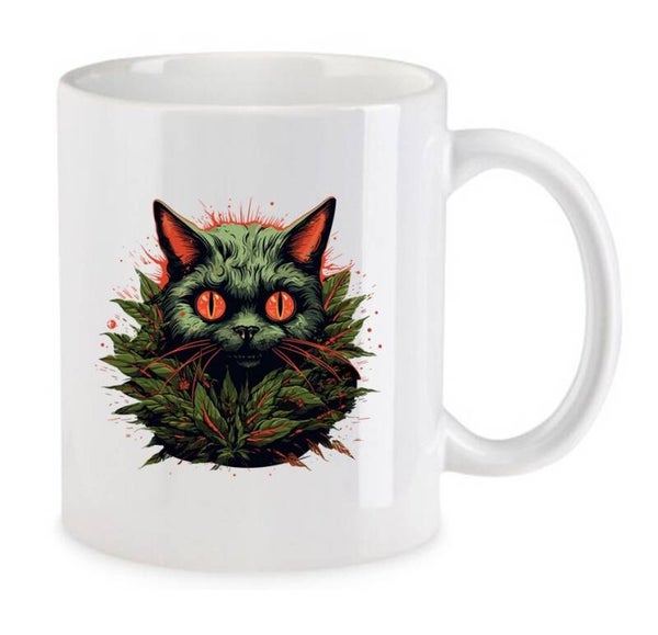 Tasse Weed Cannabis Psychodelic Weiß mit Druck (Siehe Foto) TFBW491