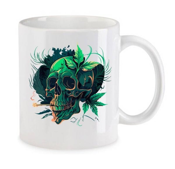 Tasse Weed Cannabis Psychodelic Weiß mit Druck (Siehe Foto) TFBW492