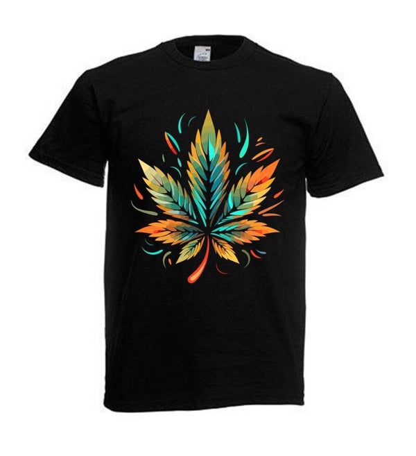 Tshirt Unisex mit Coolen Druck Weed Ganja Hanf Cannabis Psychedelic (Größe & Farbe auswählen) TSFBW494