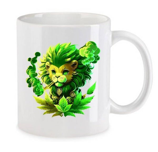 Tasse Weed Cannabis Psychodelic Weiß mit Druck (Siehe Foto) TFBW496
