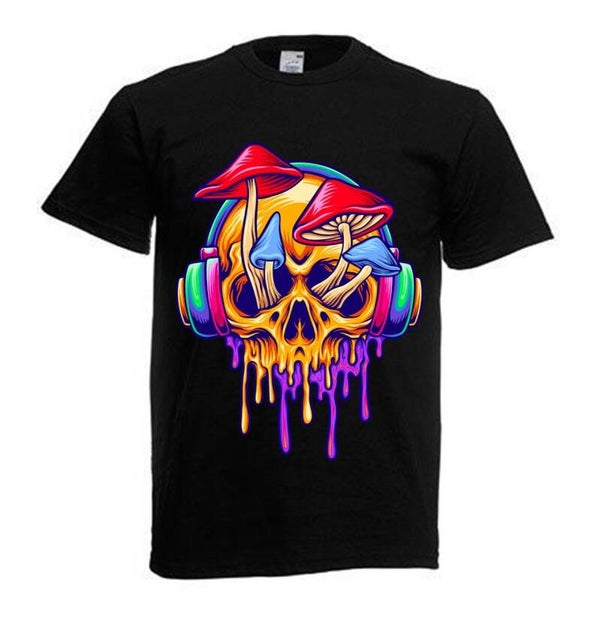 Tshirt Unisex mit Coolen Druck Weed Ganja Hanf Cannabis Psychedelic (Größe & Farbe auswählen) TSFBW5