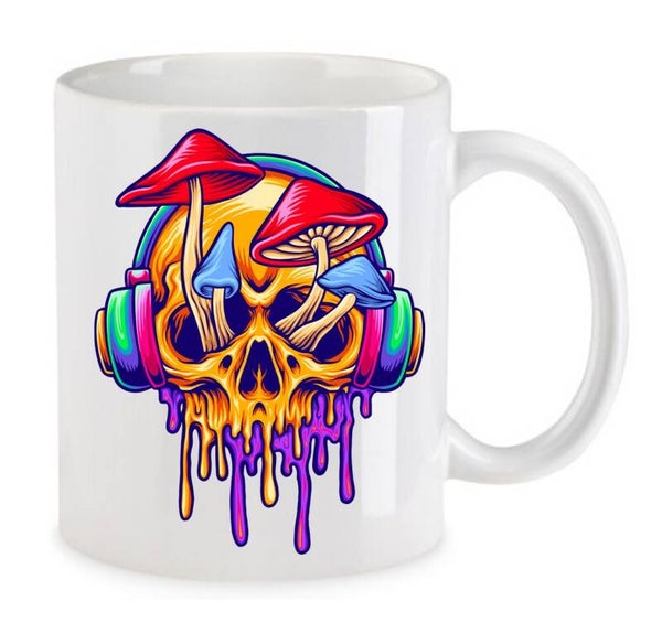 Tasse Weed Cannabis Psychodelic Weiß mit Druck (Siehe Foto) TFBW5
