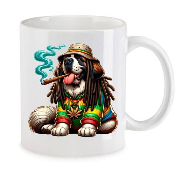 Tasse Weed Cannabis Psychodelic Weiß mit Druck (Siehe Foto) TFBW50
