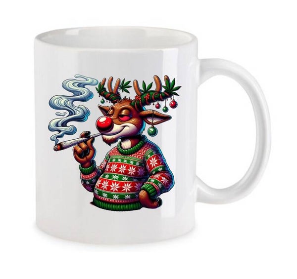 Tasse Weed Cannabis Psychodelic Weiß mit Druck (Siehe Foto) TFBW502
