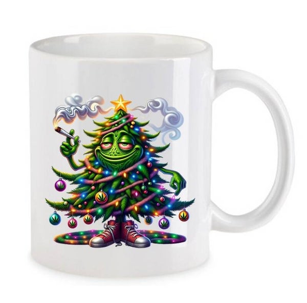Tasse Weed Cannabis Psychodelic Weiß mit Druck (Siehe Foto) TFBW503
