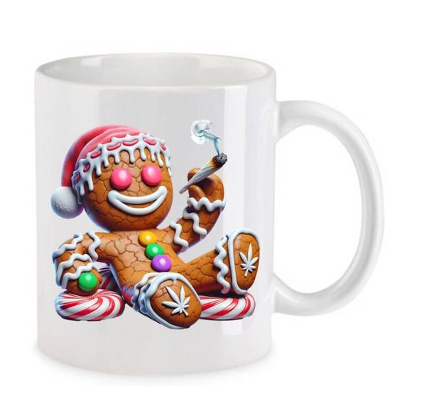 Tasse Weed Cannabis Psychodelic Weiß mit Druck (Siehe Foto) TFBW504
