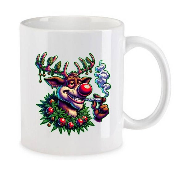 Tasse Weed Cannabis Psychodelic Weiß mit Druck (Siehe Foto) TFBW508