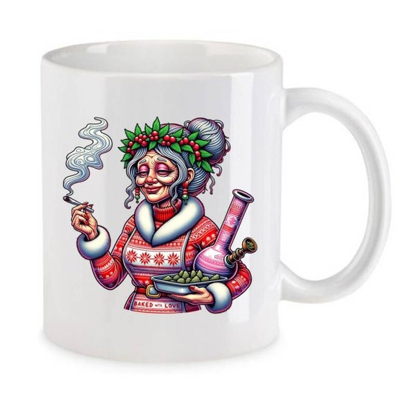 Tasse Weed Cannabis Psychodelic Weiß mit Druck (Siehe Foto) TFBW509