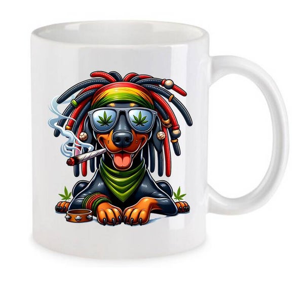 Tasse Weed Cannabis Psychodelic Weiß mit Druck (Siehe Foto) TFBW51