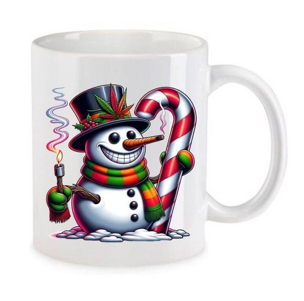 Tasse Weed Cannabis Psychodelic Weiß mit Druck (Siehe Foto) TFBW510