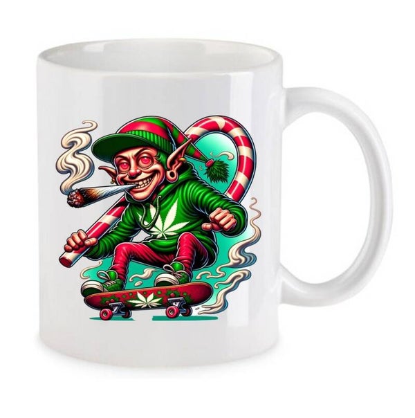 Tasse Weed Cannabis Psychodelic Weiß mit Druck (Siehe Foto) TFBW511
