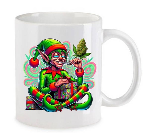 Tasse Weed Cannabis Psychodelic Weiß mit Druck (Siehe Foto) TFBW516