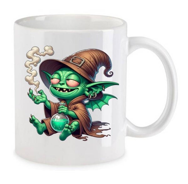 Tasse Weed Cannabis Psychodelic Weiß mit Druck (Siehe Foto) TFBW525