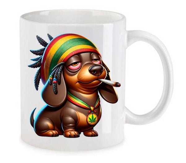 Tasse Weed Cannabis Psychodelic Weiß mit Druck (Siehe Foto) TFBW54