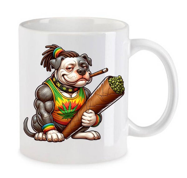 Tasse Weed Cannabis Psychodelic Weiß mit Druck (Siehe Foto) TFBW55