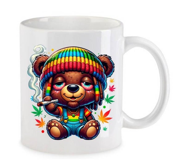 Tasse Weed Cannabis Psychodelic Weiß mit Druck (Siehe Foto) TFBW550