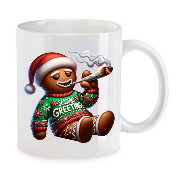 Tasse Weed Cannabis Psychodelic Weiß mit Druck (Siehe Foto) TFBW561