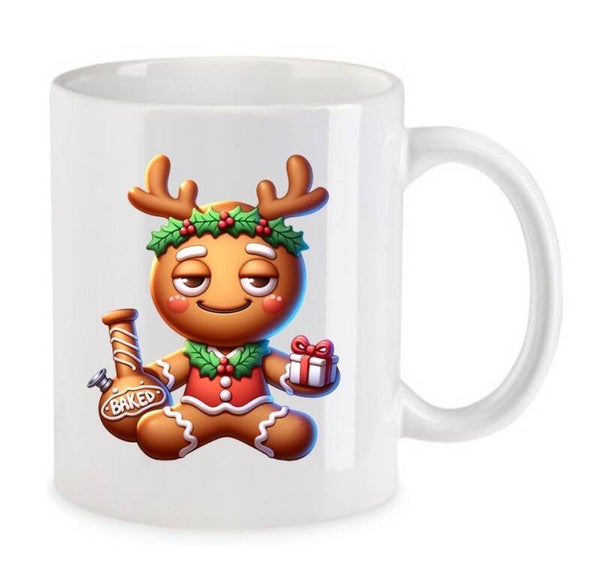 Tasse Weed Cannabis Psychodelic Weiß mit Druck (Siehe Foto) TFBW564