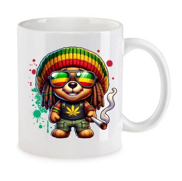 Tasse Weed Cannabis Psychodelic Weiß mit Druck (Siehe Foto) TFBW569