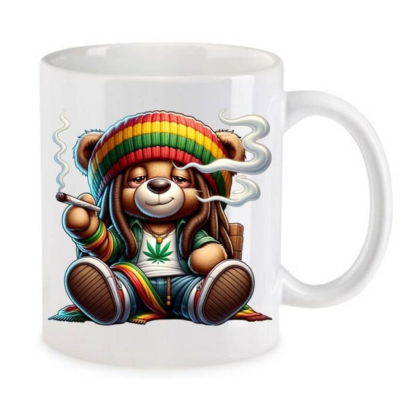 Tasse Weed Cannabis Psychodelic Weiß mit Druck (Siehe Foto) TFBW571