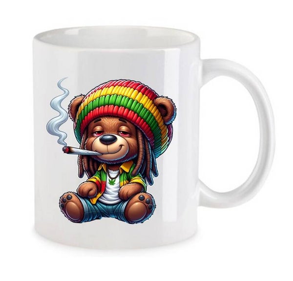 Tasse Weed Cannabis Psychodelic Weiß mit Druck (Siehe Foto) TFBW573