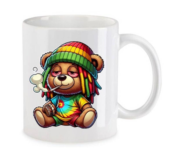 Tasse Weed Cannabis Psychodelic Weiß mit Druck (Siehe Foto) TFBW574