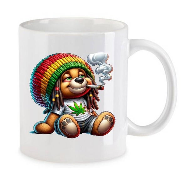 Tasse Weed Cannabis Psychodelic Weiß mit Druck (Siehe Foto) TFBW579