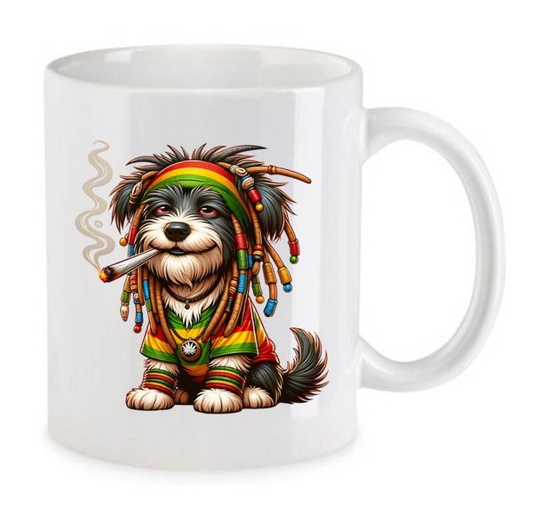 Tasse Weed Cannabis Psychodelic Weiß mit Druck (Siehe Foto) TFBW58