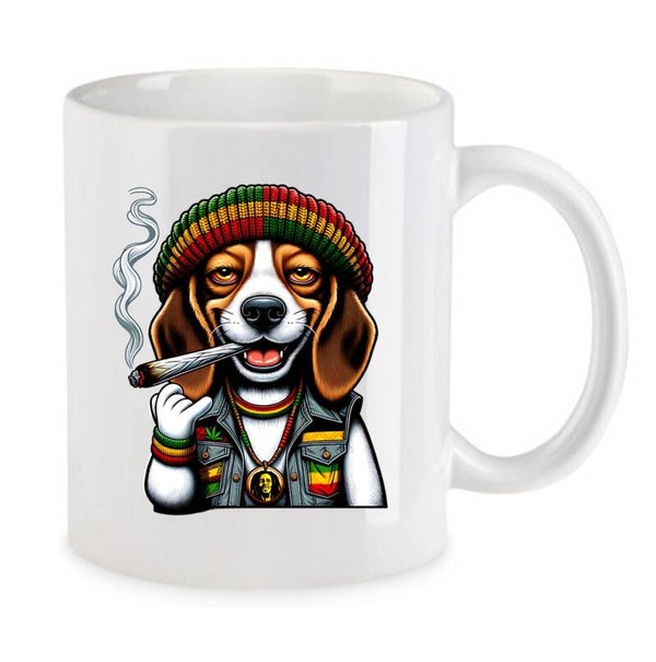 Tasse Weed Cannabis Psychodelic Weiß mit Druck (Siehe Foto) TFBW59