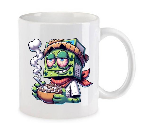 Tasse Weed Cannabis Psychodelic Weiß mit Druck (Siehe Foto) TFBW595