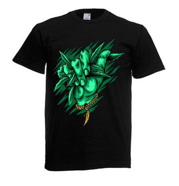 Tshirt Unisex mit Coolen Druck Weed Ganja Hanf Cannabis Psychedelic (Größe & Farbe auswählen) TSFBW6