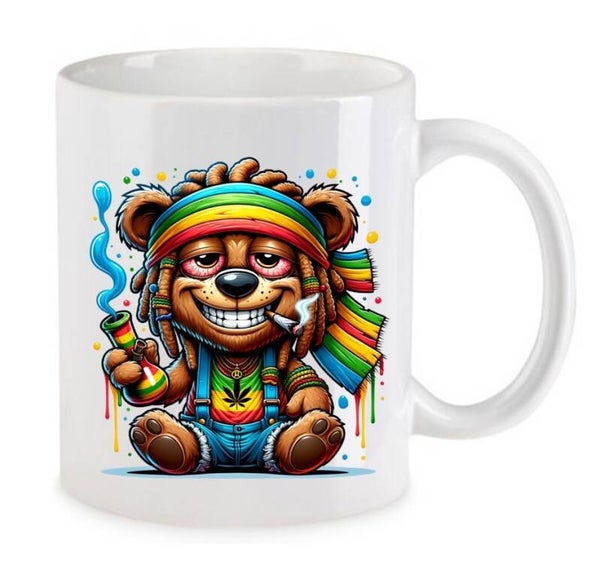 Tasse Weed Cannabis Psychodelic Weiß mit Druck (Siehe Foto) TFBW629