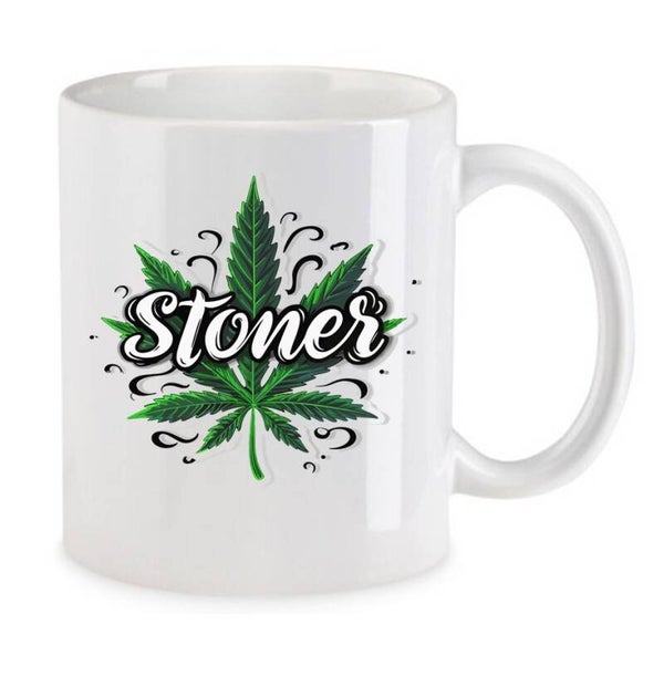 Tasse Weed Cannabis Psychodelic Weiß mit Druck (Siehe Foto) TFBW630