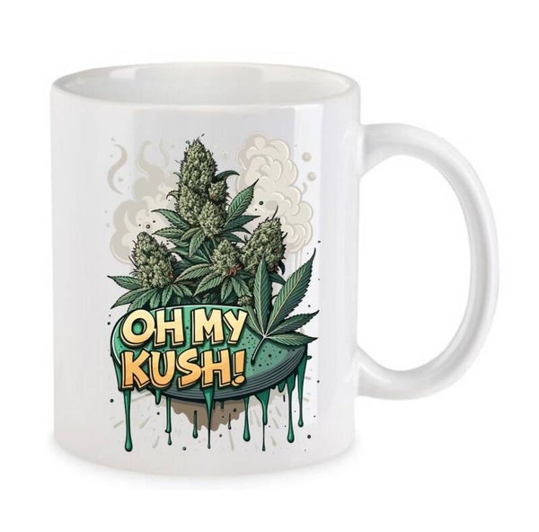 Tasse Weed Cannabis Psychodelic Weiß mit Druck (Siehe Foto) TFBW631