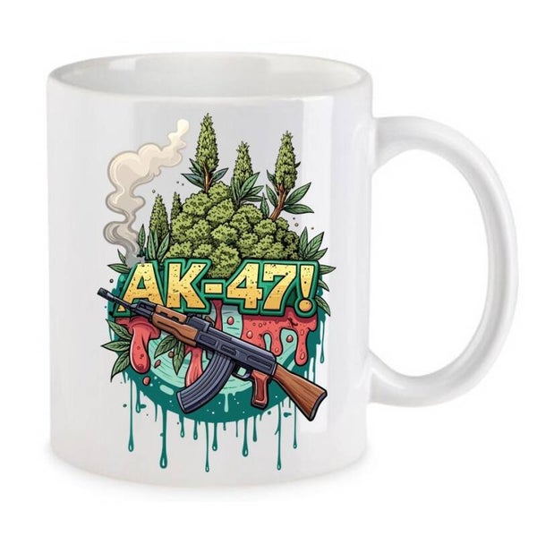 Tasse Weed Cannabis Psychodelic Weiß mit Druck (Siehe Foto) TFBW633