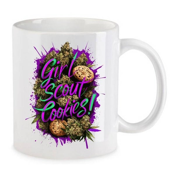 Tasse Weed Cannabis Psychodelic Weiß mit Druck (Siehe Foto) TFBW636