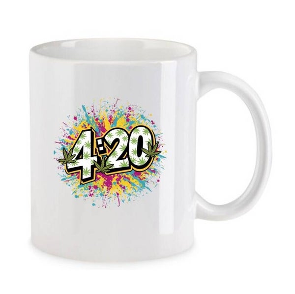 Tasse Weed Cannabis Psychodelic Weiß mit Druck (Siehe Foto) TFBW637