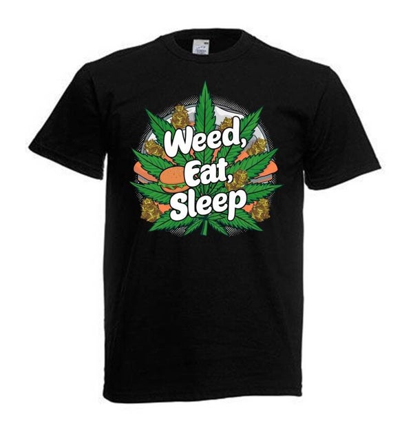 Tshirt Unisex mit Coolen Druck Weed Ganja Hanf Cannabis Psychedelic (Größe & Farbe auswählen) TSFBW639