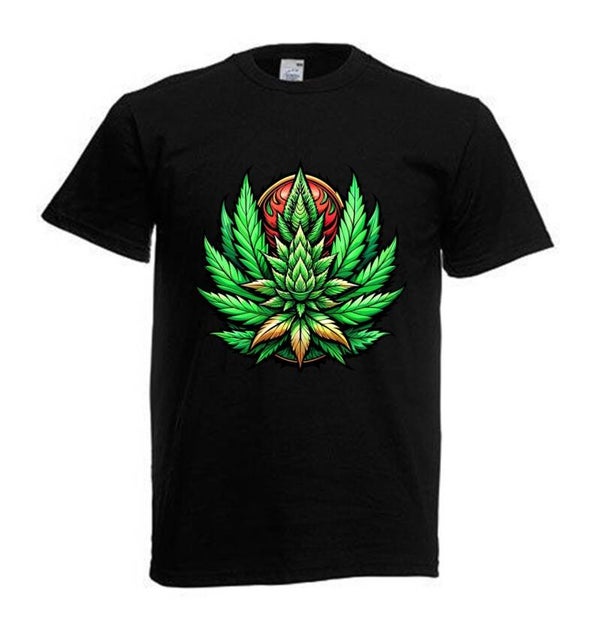 Tshirt Unisex mit Coolen Druck Weed Ganja Hanf Cannabis Psychedelic (Größe & Farbe auswählen) TSFBW64
