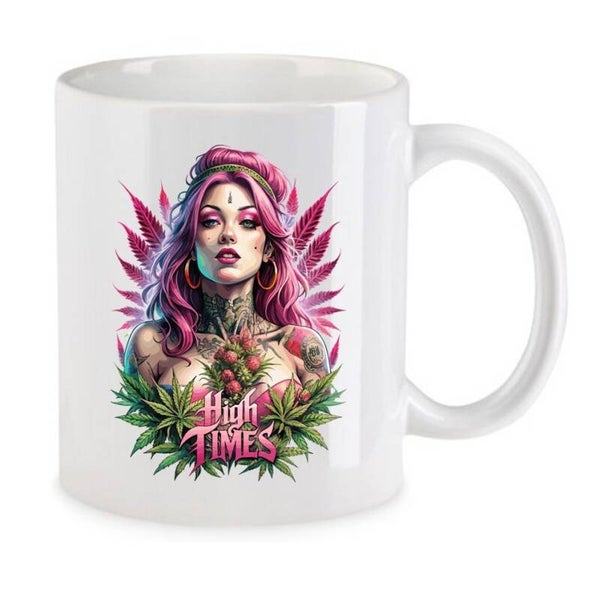 Tasse Weed Cannabis Psychodelic Weiß mit Druck (Siehe Foto) TFBW640
