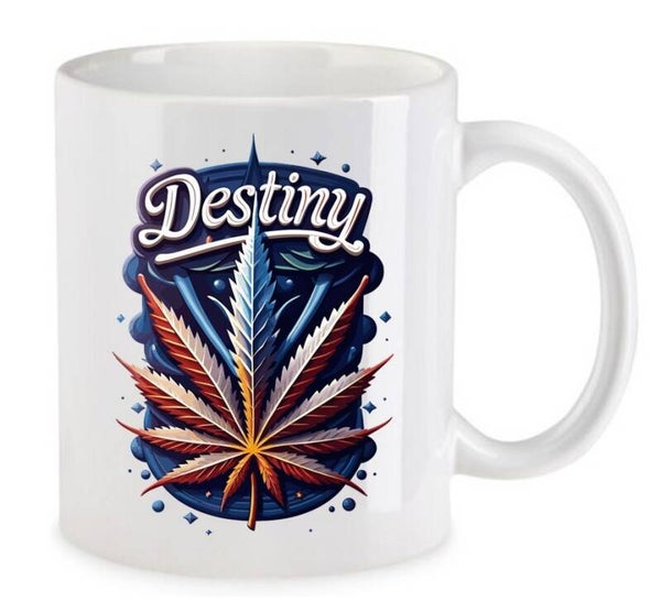 Tasse Weed Cannabis Psychodelic Weiß mit Druck (Siehe Foto) TFBW644